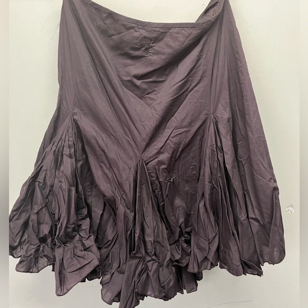 NWT Y2K brown cotton a line skirt